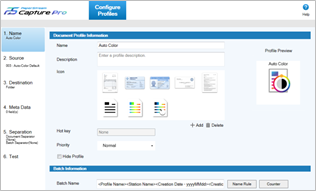 Profile setting with a wizard for administrators