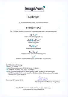 BCS-2 Certificate Bookeye4 (A2)